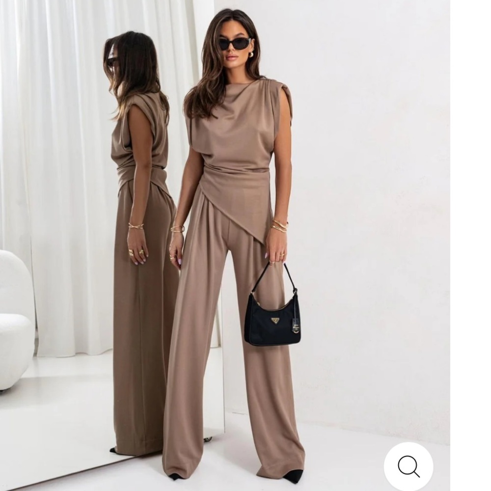 ARIANNA | BROWN & WHITE COZY TWO PIECE SET